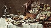 CLAESZ, Pieter Still-life with Turkey-Pie cg Spain oil painting artist